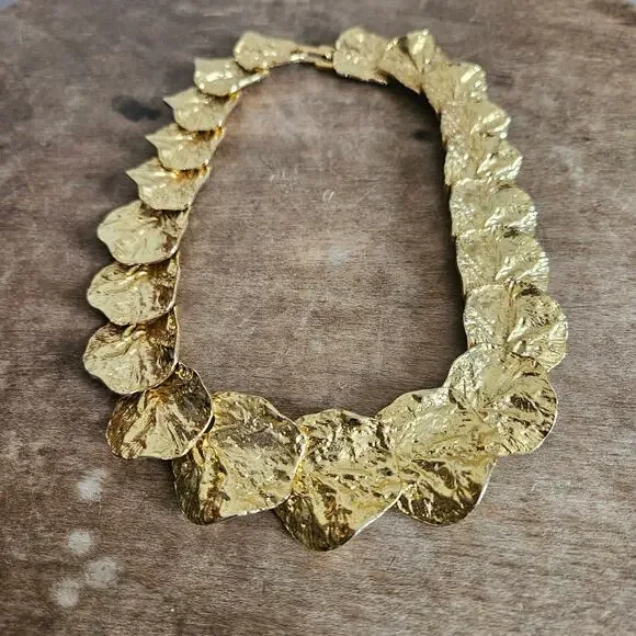 Stunning KJL Kennethc Jay Lane Gold Wreath Choker Necklace - Picture 3 of 6
